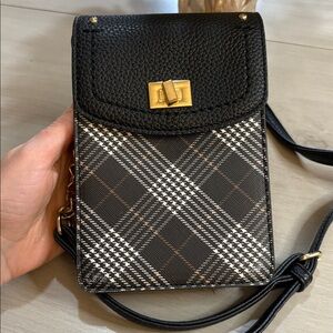 Cato Plaid Crossbody Bag – Vintage Style, Soft Strap 7"x5"